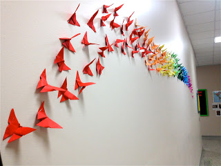 borboletas origami parede decoraçao 1